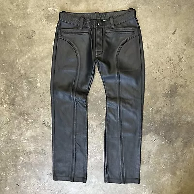 Mr. S Leather San Francisco Black Leather Cowboy Pants Sz 33 • $300