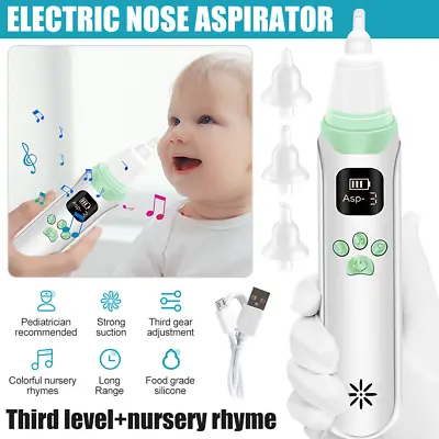 Rechargeable Baby Nasal Aspirator Electric Safe Hygienic Nose Cleaner For Infant • £14.99