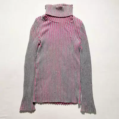 ISSEY MIYAKE Knit Sweater Turtleneck Gray Pink 2 (G85) • $89