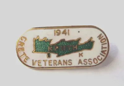 £8 • Buy Crete Veterans Association 1941  Enamel Lapel  Badge
