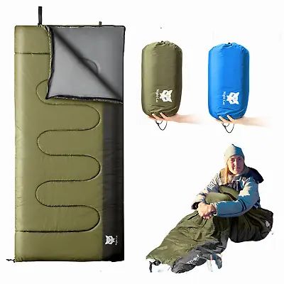 £39.89 • Buy 3 Season Single Sleeping Bag Waterproof Camping Hiking Bags Envelope Zip Case 
