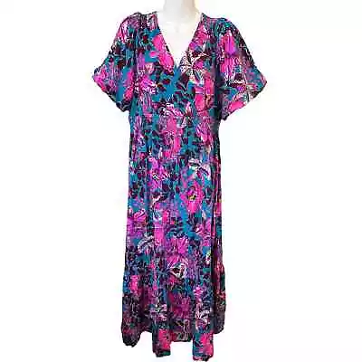 Lilly Pulitzer Holloway Elbow Sleeve Midi Dress Size XL New Blue Rhapsody • $99