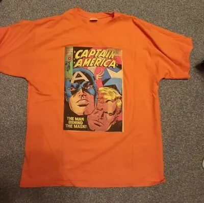£1.99 • Buy Orange Mens Marvel Captain America Comic Tshirt Size XL