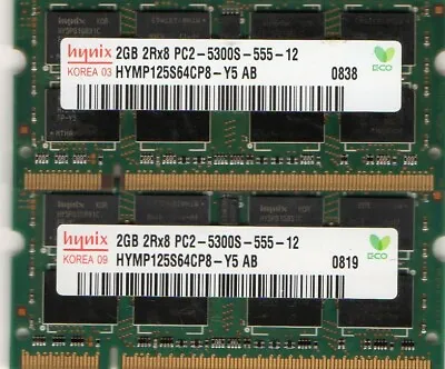 4GB (2x 2GB Kit) Apple MacBook A1181/A1261 PC2-5300 DDR2 Laptop/Notebook Memory • $24.90