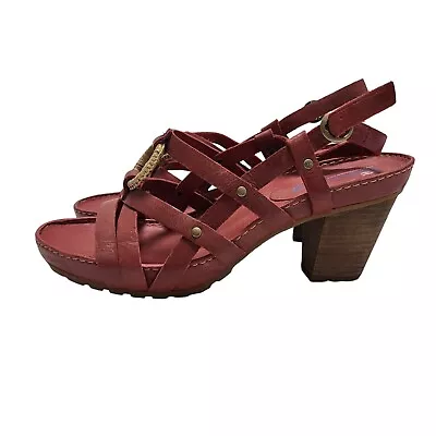 Earthkeepers Strappy Wedge Sandals Open Toe Red Uk Size 5 OO883 • £29.99