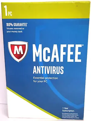 Brand NEW & SEALED! McAfee Antivirus 2017 1 PC 1 Year • $7.99