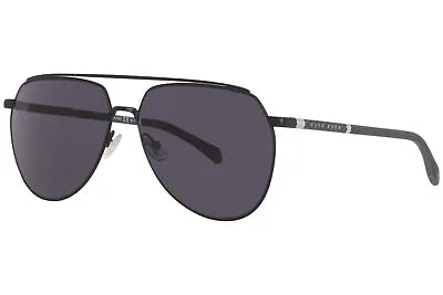 Hugo Boss 1130/S 0003IR Sunglasses Men's Matte Black/Grey-Blue Lenses Pilot 61mm • $79.95