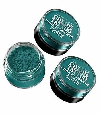 Maybelline Color Tattoo Eyeshadow Duo Lot Of 2 Pure Pigments Never Fade Jade • $11.49