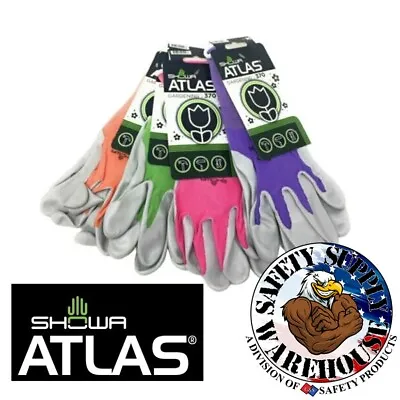 Atlas Showa 370 Pastel Nitrile Gardening Gloves | 4 Pack | Assorted Colors • $20.95