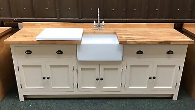 £1899 • Buy Painted Fired Earth Ivory Kitchen Unit Inc Taps , Drainer And Belfast Sink