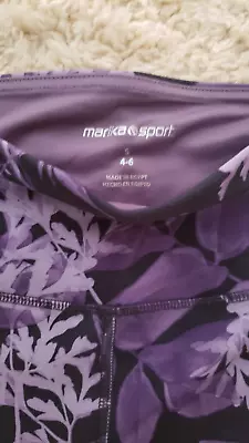 Marika Sport Women’s Purple Black Capri Leggings Size Small Floral • $9.50