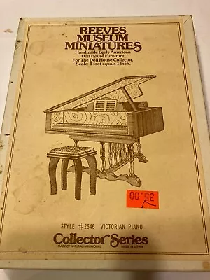 Reeves  Museum  1:12 Black Music Box Victorian Grand Piano  #m2846 Ob! Read! • $25.95