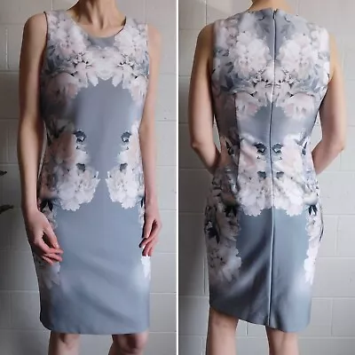 Calvin Klein Knee Length Grey Floral Dress Size 6 • $14
