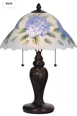 £120 • Buy Bieye L30780 Hydrangea Flower Hand-Painted Glass Table Lamp With Metal Base