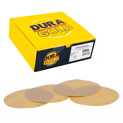 600 Grit 6  Gold Hook & Loop No Hole Sanding Discs For DA Sanders - Box Of 50 • $19.99