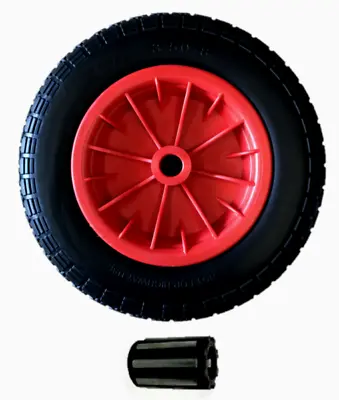 3.50-8 Red Puncture Proof Wheelbarrow Launching Trolley 14  Wheel 16mm Bearings • £14.95