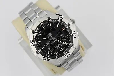 $840 • Buy Tag Heuer Aquaracer CAF1010.BA0821 Black Chronograph Watch Mens Digital Silver