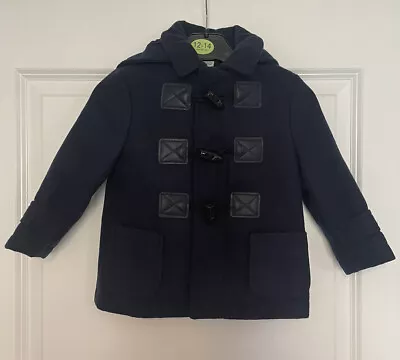 £0.99 • Buy Monsoon Dark Navy Blue Boys Hooded Duffle Coat Snap And Toggle Size 12-18 Months
