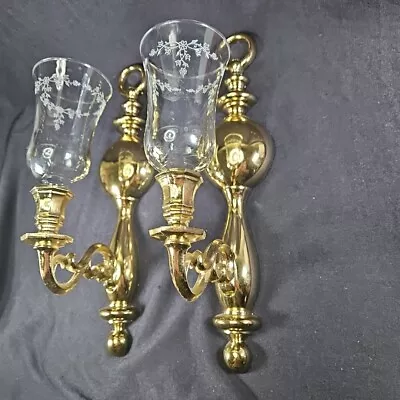 Syroco Homco Gold Tone Wall Sconces Votive Candle Holders 4189 Vntg Pair Elegant • £24.32