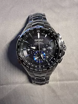 Seiko Coutura Radio Sync Solar Watch Steel Bracelet Men's Watch SSG009 Pre-owned • $79