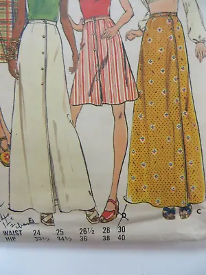 Vtg 70's Butterick 3687 A-LINE LONG Or SHORT WRAP-SKIRT Sewing Pattern Women • $15.99