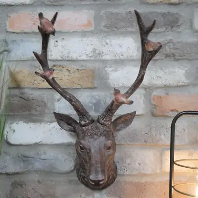 £29.99 • Buy Xmas Resin Reindeer Deer Stags Antlers Head Wall Mounted Large Sculpture Decor
