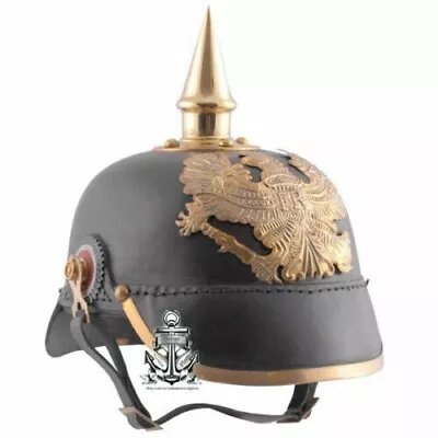 Vintage Imperial German Officer’s Pickelhaube Helmet Militaria Leather Prussian • $117.69