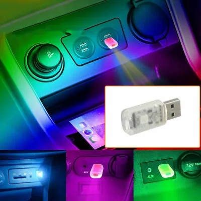 1Pc Mini LED Colorful Lamp Bulb USB Car Interior Neon Ambient Atmosphere Light • $6.99