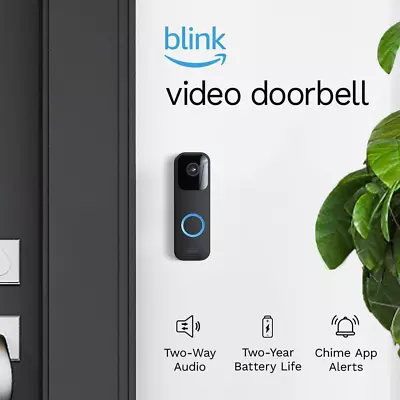 Video Doorbell (Black) + Mini Camera (Black) With Sync Module 2 | Two-Way Audio • $96.99