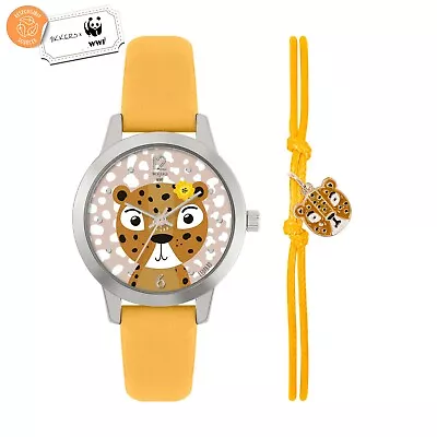 Tikkers X WWF  Kids Leopard Dial Watch & Leopard Charm Bracelet Gift Set • £12.99