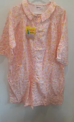 Vintage Gimbels Caper Coat By Amy Sue Pink/Multicolor Floral Sleep Coat XXL NWT • $19.99