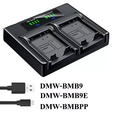 Dual Battery Charger For Panasonic DMW-BMB9E Lumix DMC-FZ62 FZ70 FZ72 FZ100 FZ80 • $10.99