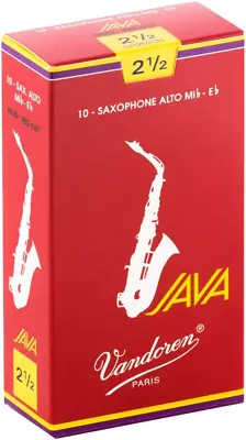 Vandoren SR2625R Alto Sax JAVA Red Reeds Strength 2.5; Box Of 10 • $43.30