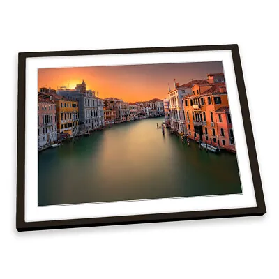 Sunset In Venice Italy Canal City FRAMED ART PRINT Picture Artwork • $28.62