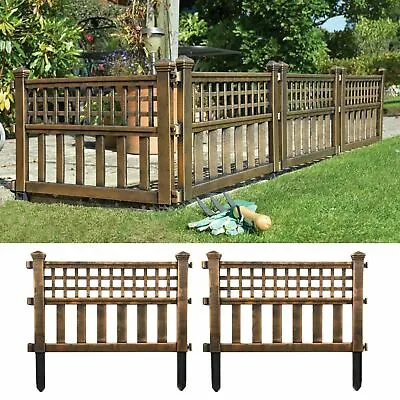 £99.99 • Buy Garden Plastic Fence Panels Lawn Edging Garden Landscape Plant Border Bronze New