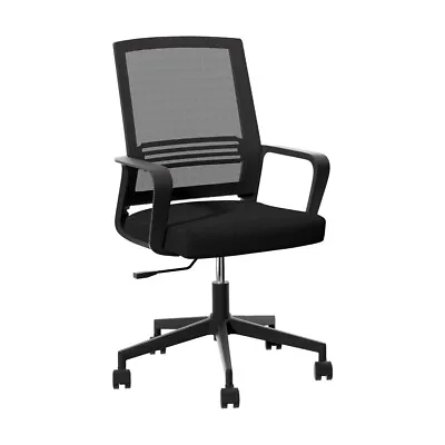 Artiss Mesh Office Chair Computer Gaming Desk Chairs Work Study Mid Back Black • $45.95