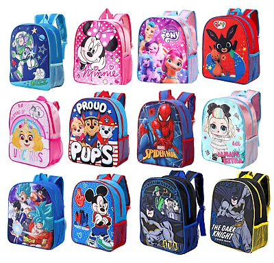 Children's Character Licensed Kids Backpack School Bag Disney Marvel Boys Girls • £9.99