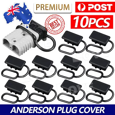 $11.95 • Buy 10x For Anderson Plug Cover Style Connectors 50AMP Battery Caravn Black Dust Cap