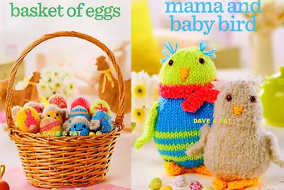 Original Knitting Pattern Knitted Fair Isle Lamb Easter Eggs Mama Baby Bird Toy • £1.75