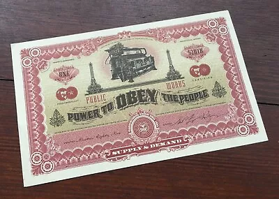 1 X Shepard Fairey OBEY GIANT Two Sides Of Capitalism Bank Note • £55