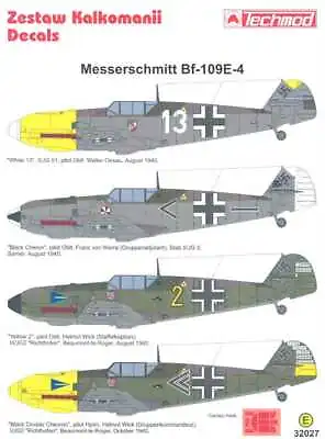 Techmod Decals 1/32 MESSERSCHMITT Bf-109E-4 W/Masks • $13.99