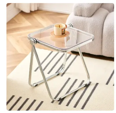 Acrylic Folding Coffee Table Modern For Small Office Sofa Bedside Living • £71.99