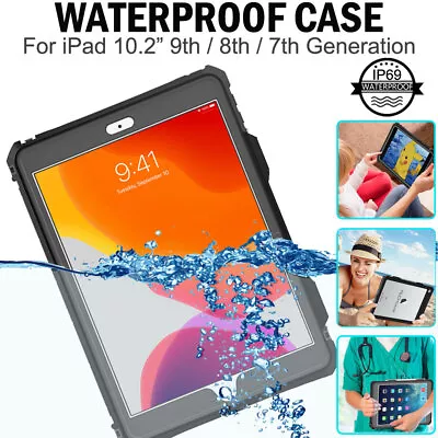 For Apple IPad 10.2  9th 8th 7th Gen Tough Shockproof WATERPROOF IP69 Case Cover • £27.95