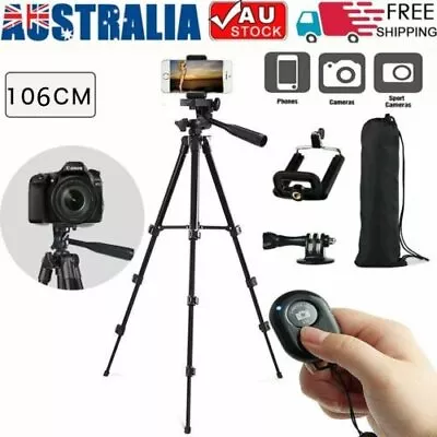$12.59 • Buy Professional Camera Tripod Stand Mount Remote + Phone Holder For IPhone Samsung