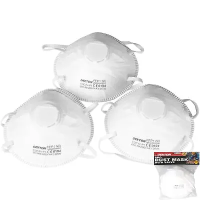 3pc Dust Protection Valved Face Mouth Respirator Mask With Valve FFP1 DT70945 • £6.99