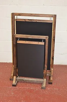 A STAINED WOODEN SWINGING PAVEMENT A-BOARD WITH CHALKBOARD Restaurant Shop Hotel • £29.99