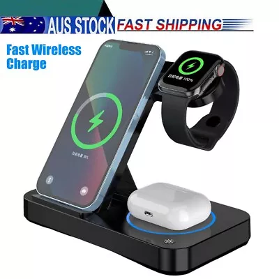 3 In 1 Wireless Charger Stand Quick Charging Station For Samsung IPhone Watch • $11.39