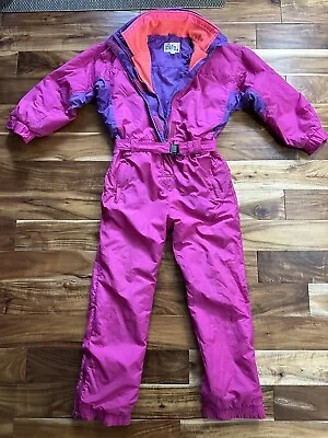 $49.99 • Buy Womens Vintage SUB ZERO Pink & Purple 80s 90s Ski Snow Suit W/ Belt MEDIUM