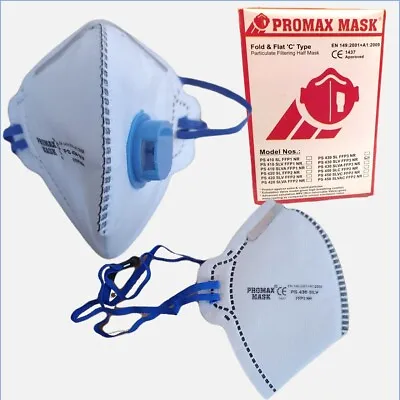FFP3 NR Dust Mask Fold Flat Valved Protective Respirator Face Protection 15/Box • £3.32