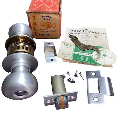 Vintage Door Knob Yale LF5402 Heavy Duty Privacy Lock LY43-US28 - 2-3/4” Backset • $39.93